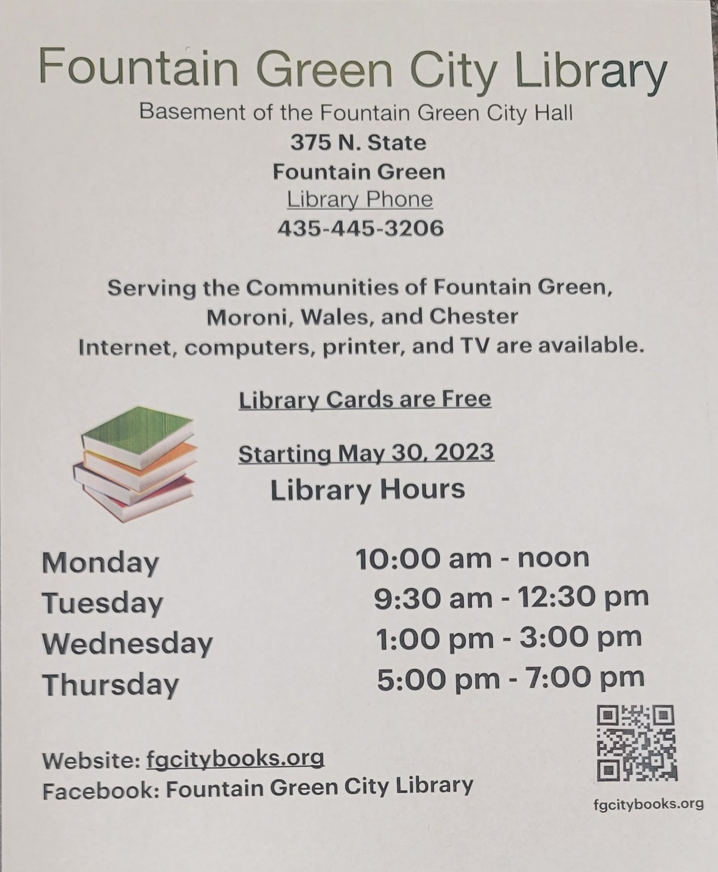 Library Hours May 2023 